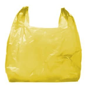 Желтый полиэтиленовый пакет с ручками в Москве - купить оптом от производителя ПК Котово Полимер
